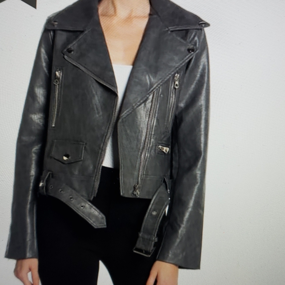 NEW NOIZE Eva Faux Leather Moto Jacket